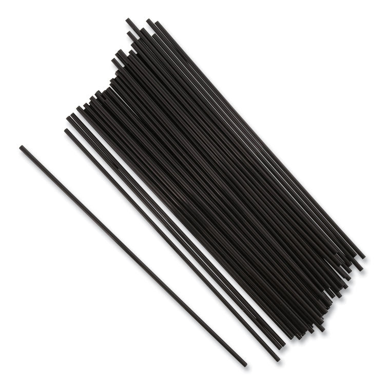 AmerCareRoyal® Sip Straws, 7.5", Plastic, Black, 10,000/Carton (RPPS1525BK7) Case of 10000