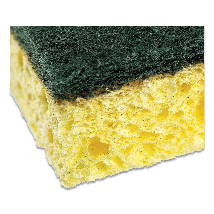 AmerCareRoyal® Heavy-Duty Scrubbing Sponge, 3.5 x 6, 0.85" Thick, Yellow/Green, 20/Carton (RPPS740C20) Case of 20