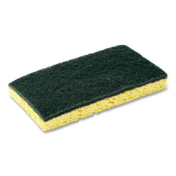 AmerCareRoyal® Heavy-Duty Scrubbing Sponge, 3.5 x 6, 0.85" Thick, Yellow/Green, 20/Carton (RPPS740C20)
