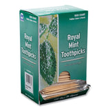 AmerCareRoyal® Mint Cello-Wrapped Wood Toothpicks, 2.5", Natural, 1,000/Box, 15 Boxes/Carton (RPPRM115) Case of 15000