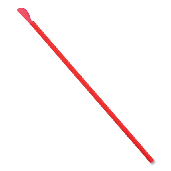 AmerCareRoyal® Jumbo Spoon Straw, 10.25", Plastic, Red, 300/Pack, 18 Packs/Carton (RPPRJSS10)