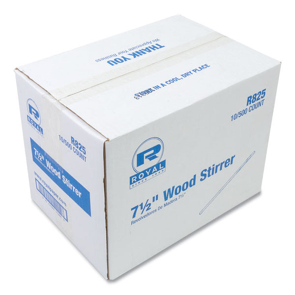AmerCareRoyal® Wood Coffee Stirrers, 7.5" Long, 500/Box, 10 Boxes/Carton (RPPR825CT)