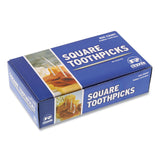 AmerCareRoyal® Square Wood Toothpicks, 2.75", Natural, 800/Box, 24 Boxes/Carton (RPPR820SQ) 24 Boxes of 800