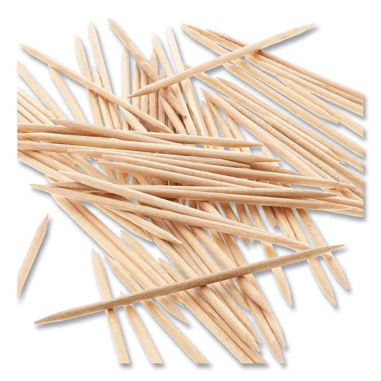 AmerCareRoyal® Round Wood Toothpicks, 2.5", Natural, 800/Box, 24 Boxes/Case, 5 Cases/Carton, 96,000 Toothpicks/Carton (RPPR820)