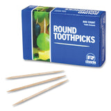 AmerCareRoyal® Round Wood Toothpicks, 2.5", Natural, 800/Box, 24 Boxes/Case, 5 Cases/Carton, 96,000 Toothpicks/Carton (RPPR820)