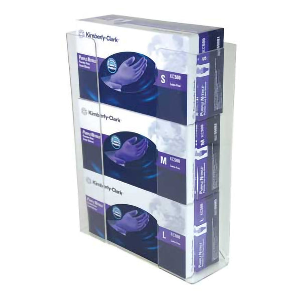 Unimed - Midwest Glove Box Holder Wall Mount 3-Box Capacity Clear 3-1/2 X 11 X 14-1/2 Inch Acrylic (1234947_EA) 1/EA