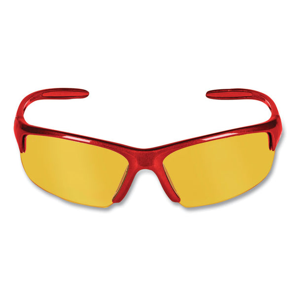 KleenGuard™ Equalizer Safety Glasses, Red Frames, Amber/Yellow Lens, 12/Box (KCC21299) Case of 12