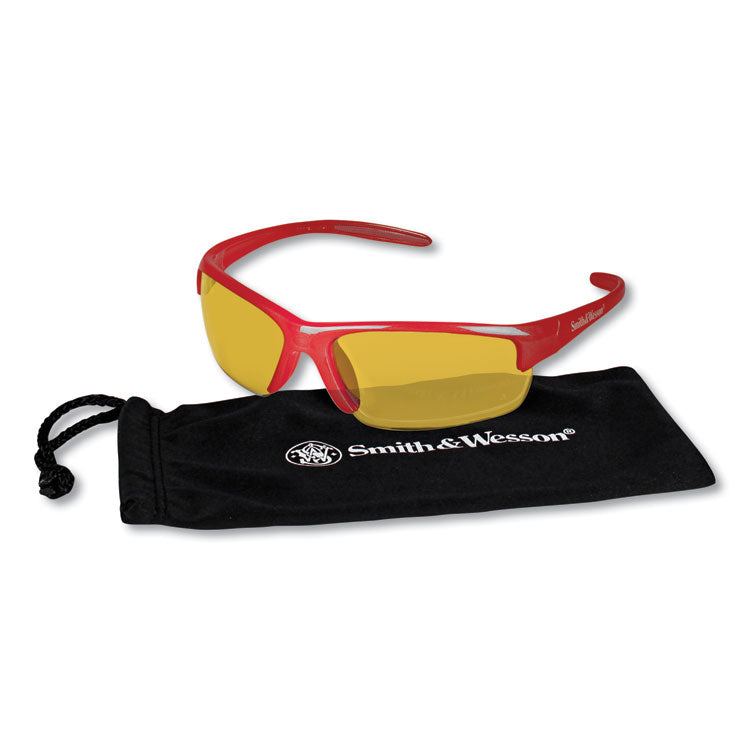 KleenGuard™ Equalizer Safety Glasses, Red Frames, Amber/Yellow Lens, 12/Box (KCC21299) Case of 12