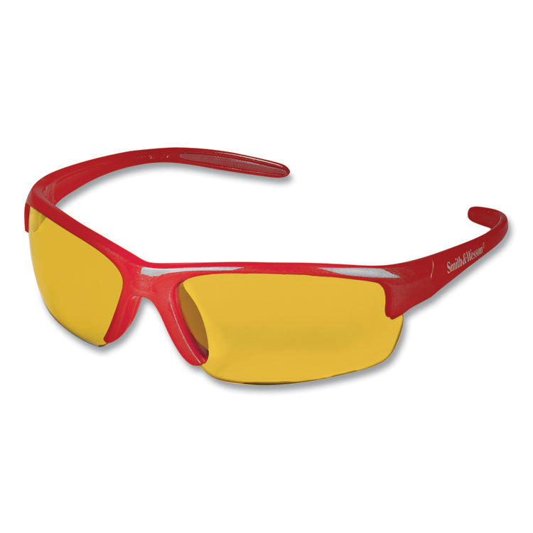 KleenGuard™ Equalizer Safety Glasses, Red Frames, Amber/Yellow Lens, 12/Box (KCC21299) Case of 12