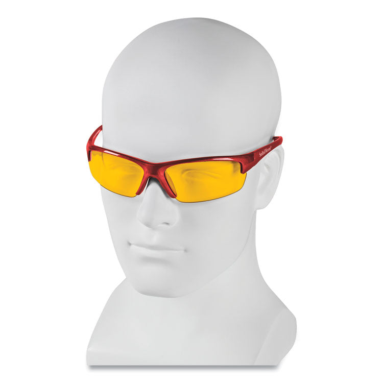 KleenGuard™ Equalizer Safety Glasses, Red Frames, Amber/Yellow Lens, 12/Box (KCC21299) Case of 12
