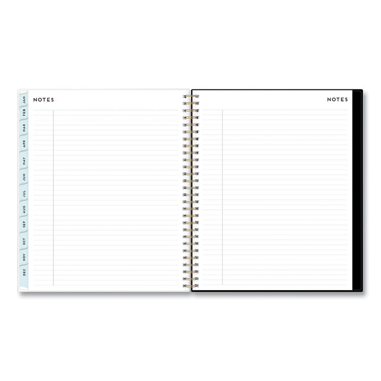 Baccara Dark Monthly Planner, Floral Artwork, 10 x 8, Gray/Black/Gold Cover, 12-Month (Jan to Dec): 2025 (BLS110216) Each