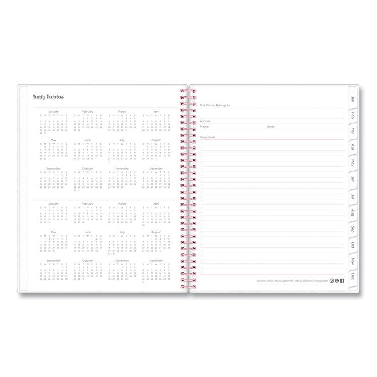 Blue Sky® Joselyn Weekly/Monthly Planner, Floral Artwork, 11 x 8.5, Pink/Peach/Black Cover, 12-Month (Jan to Dec): 2026 (BLS110394) Each