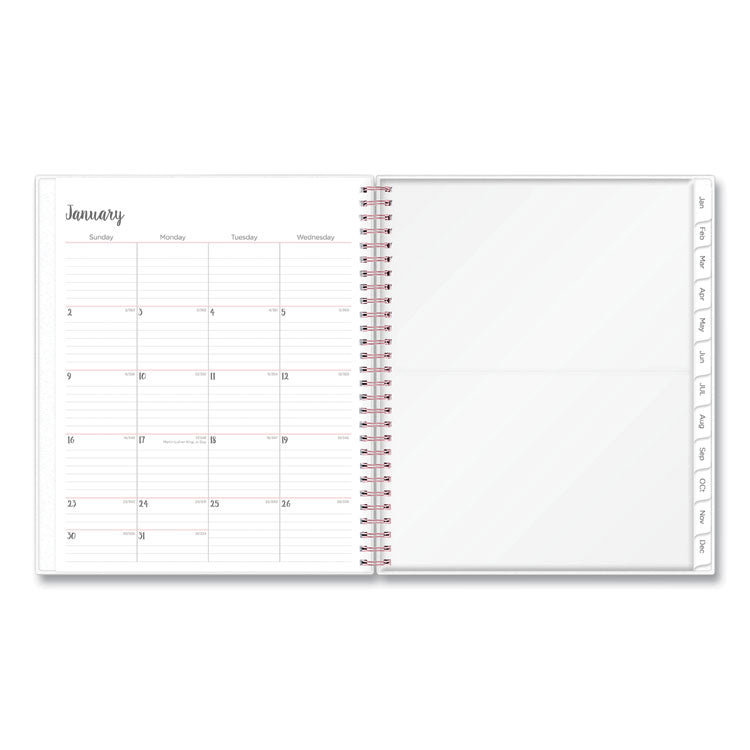 Blue Sky® Joselyn Monthly Wirebound Planner, Floral Artwork, 10 x 8, Pink/Peach/Black Cover, 12-Month (Jan to Dec): 2026 (BLS110395) Each