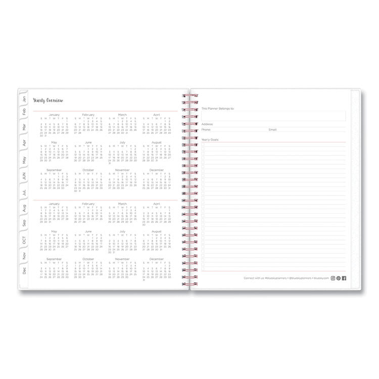 Blue Sky® Joselyn Monthly Wirebound Planner, Floral Artwork, 10 x 8, Pink/Peach/Black Cover, 12-Month (Jan to Dec): 2026 (BLS110395) Each