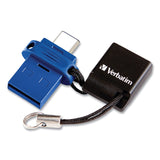 Verbatim® Store ‘n' Go Dual USB 3.0 Flash Drive for USB-C Devices, 64 GB, Blue (VER99155)
