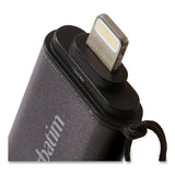 Verbatim® Store 'n' Go Dual USB 3.0 Flash Drive for Apple Lightning Devices, 64 GB, Graphite (VER49301)