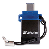 Verbatim® Store ‘n' Go Dual USB 3.0 Flash Drive for USB-C Devices, 32 GB, Blue (VER99154)