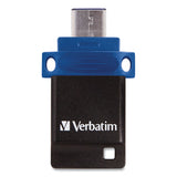 Verbatim® Store ‘n' Go Dual USB 3.0 Flash Drive for USB-C Devices, 64 GB, Blue (VER99155)