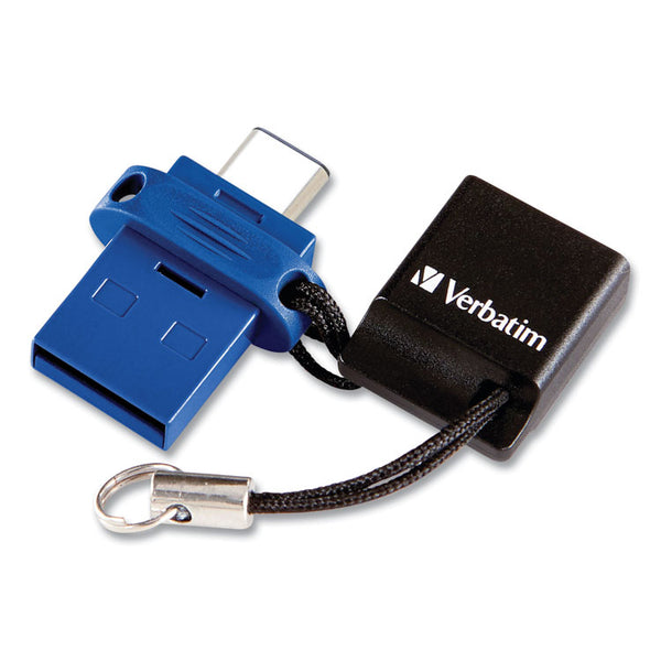 Verbatim® Store ‘n' Go Dual USB 3.0 Flash Drive for USB-C Devices, 32 GB, Blue (VER99154)