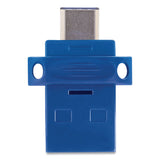 Verbatim® Store ‘n' Go Dual USB 3.0 Flash Drive for USB-C Devices, 64 GB, Blue (VER99155)