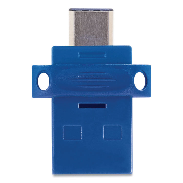 Verbatim® Store ‘n' Go Dual USB 3.0 Flash Drive for USB-C Devices, 64 GB, Blue (VER99155)