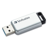 Verbatim® Store 'n' Go Secure Pro USB Flash Drive with AES 256 Encryption, 128 GB, Silver (VER70057)