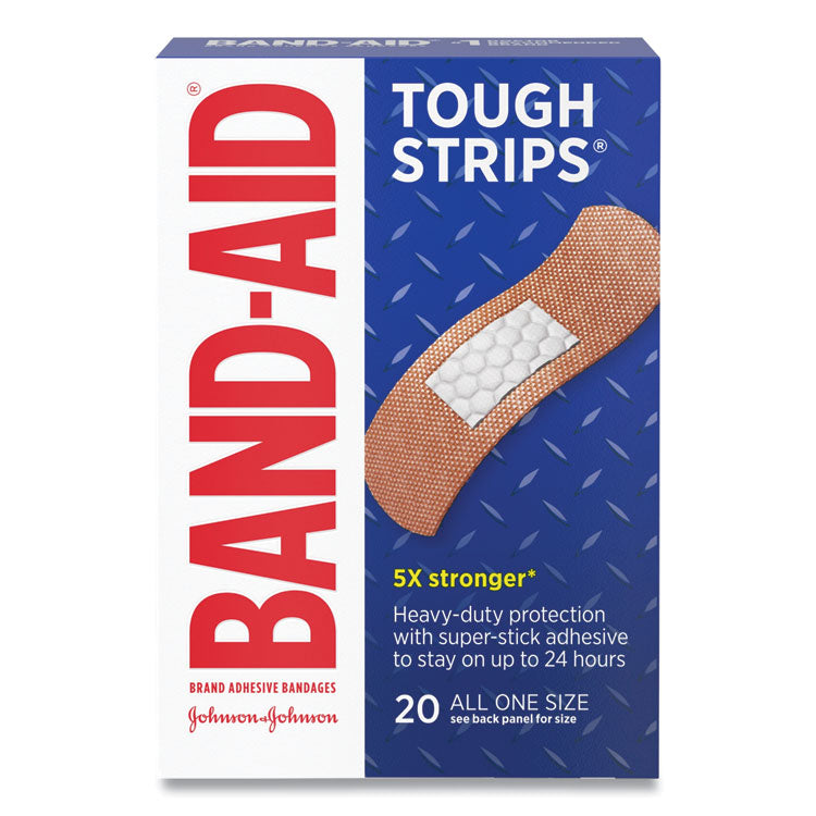 BAND-AID® Flexible Fabric Adhesive Tough Strip Bandages, 1 x 4, 20/Box (JOJ4408)