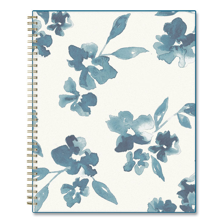 Bakah Blue Weekly/Monthly Planner, Floral Artwork, 11 x 8.5, Blue/White Cover, 12-Month (Jan to Dec): 2025 (BLS137261) Each