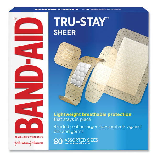 BAND-AID® Tru-Stay Sheer Strips Adhesive Bandages, Assorted, 80/Box (JOJ4669) Each