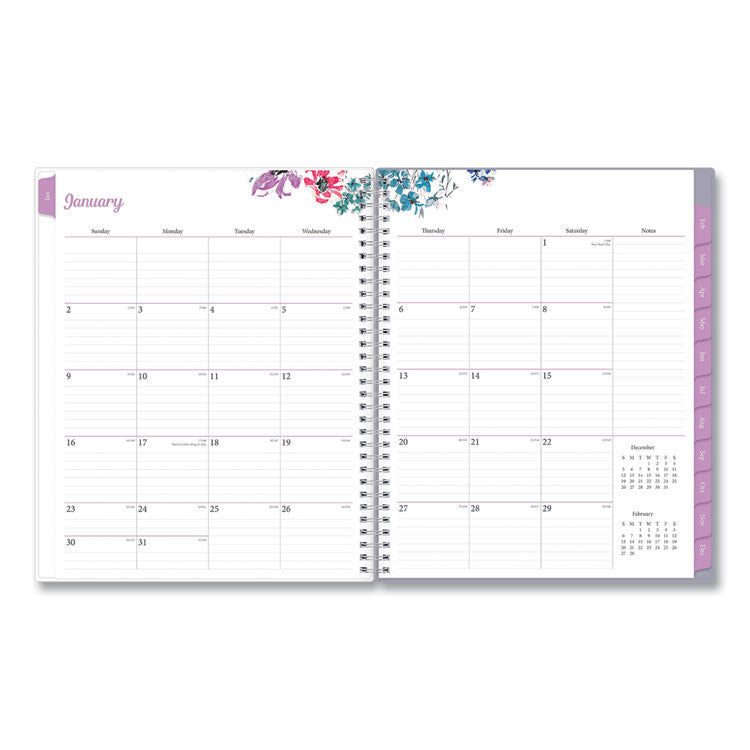 Laila Create-Your-Own Cover Weekly/Monthly Planner, Wildflower Artwork, 11 x 8.5, Purple/Blue/Pink, 12-Month (Jan-Dec): 2025 (BLS137273) Each