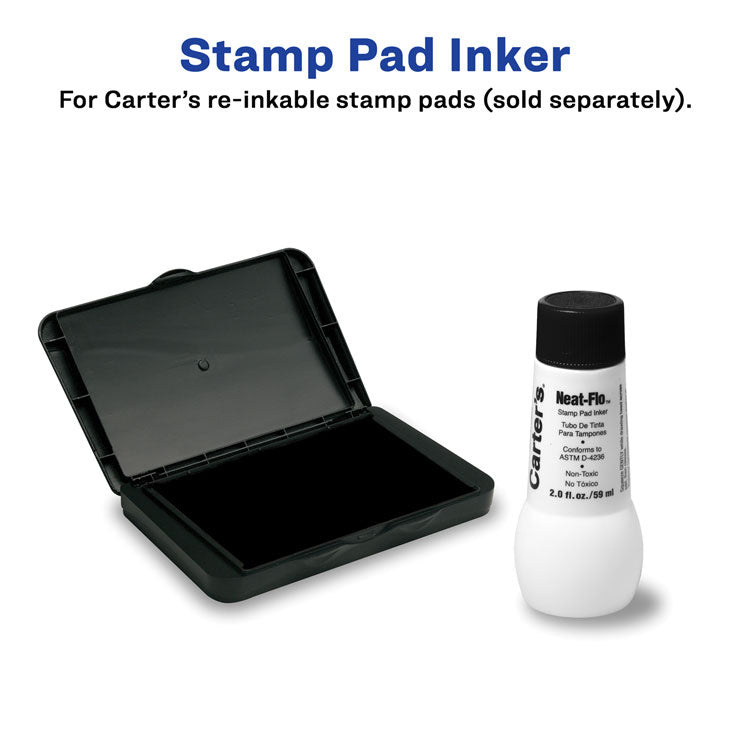 Carter's™ Neat-Flo Stamp Pad Inker, 2 oz Bottle, Black (AVE21448)