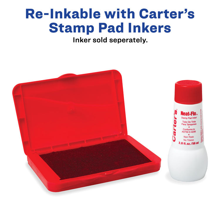 Carter's™ Pre-Inked Felt Stamp Pad, 4.25" x 2.75", Red (AVE21071) Each