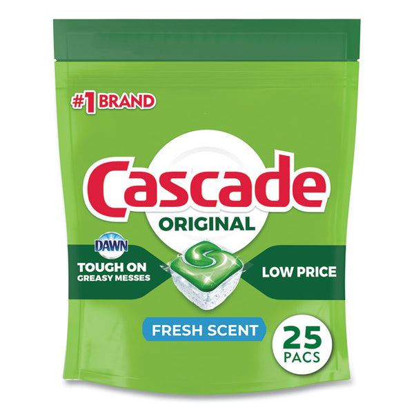 Cascade® ActionPacs, Fresh Scent, 13.5 oz Bag, 25/Pack, 5 Packs/Carton (PGC80675)