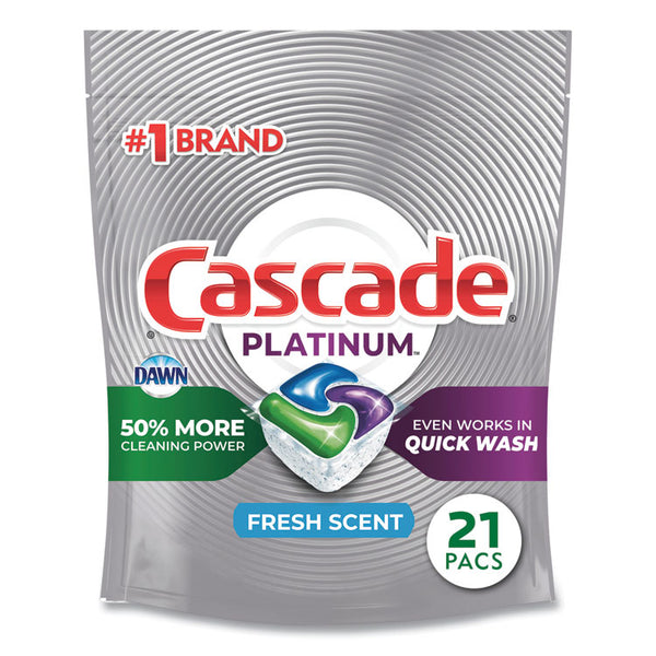 Cascade® ActionPacs, Fresh Scent, 13.5 oz Bag, 21/Pack (PGC08275PK)