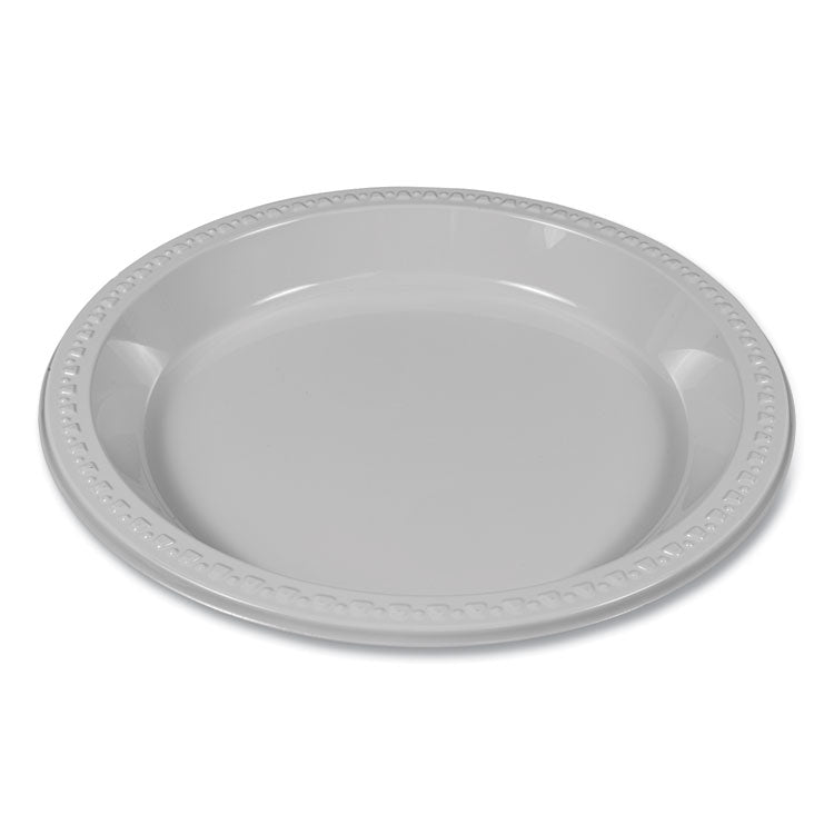 Tablemate® Plastic Dinnerware, Plates, 10.25" dia, White, 125/Pack (TBLTM10644WH) Pack of 125