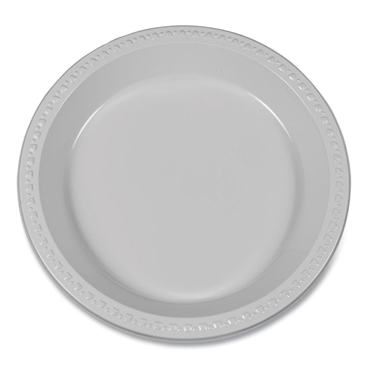 Tablemate® Plastic Dinnerware, Plates, 10.25" dia, White, 125/Pack (TBLTM10644WH) Pack of 125