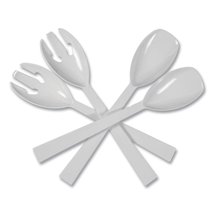Tablemate® Table Set Plastic Serving Forks and Spoons, White, 24 Forks, 24 Spoons per Pack (TBLW95PK4)