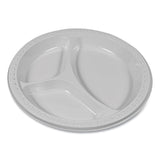 Tablemate® Plastic Dinnerware, Compartment Plates, 9" dia, White, 125/Pack (TBL19644WH)