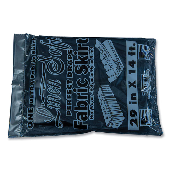 Tablemate Table Set Linen-Like Table Skirting, 29" x 14ft, Black (TBLLS2914BK) Each