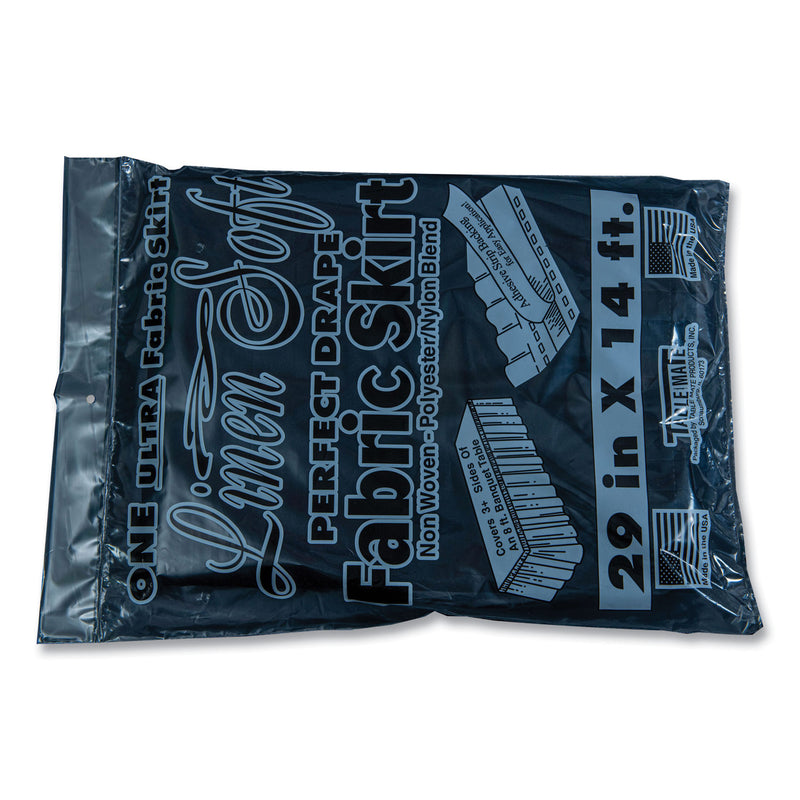 Tablemate Table Set Linen-Like Table Skirting, 29" x 14ft, Black (TBLLS2914BK) Each