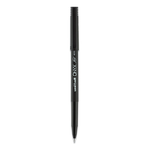 uniball® ONYX Roller Ball Pen, Stick, Extra-Fine 0.5 mm, Black Ink, Black Barrel, Dozen (UBC60040) 1 Dozen