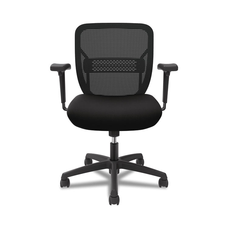 HON Task Chair, MeshBack, Fixed Arms, 25-3/4"x25-1/4"x38-1/4", Black (HONGVFMZ1ACCF10)