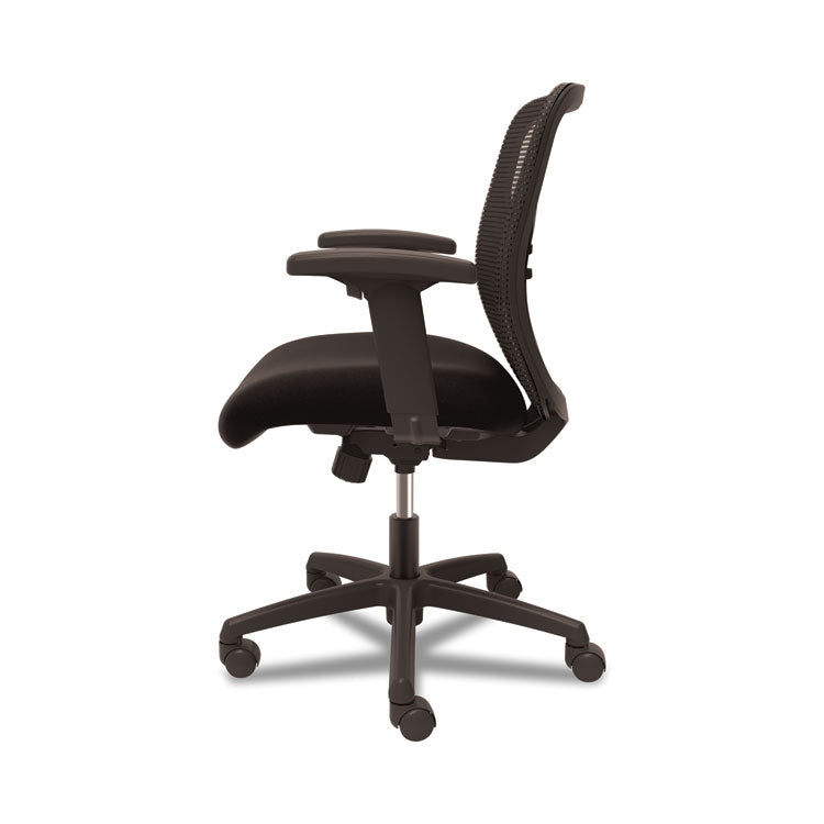 HON Task Chair, MeshBack, Fixed Arms, 25-3/4"x25-1/4"x38-1/4", Black (HONGVFMZ1ACCF10)