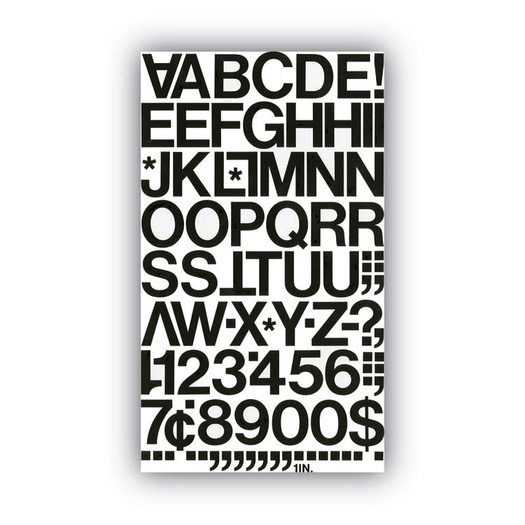 Chartpak® Press-On Vinyl Letters and Numbers, Self Adhesive, Black, 1"h, 88/Pack (CHA01030)