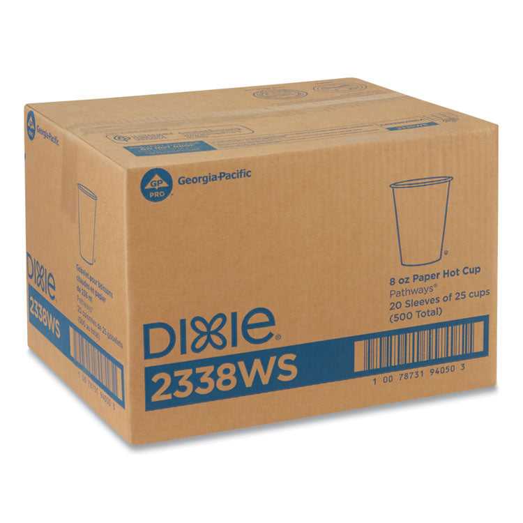 Dixie® Pathways Paper Hot Cups, 8 oz, 25/Pack (DXE2338WSPK)