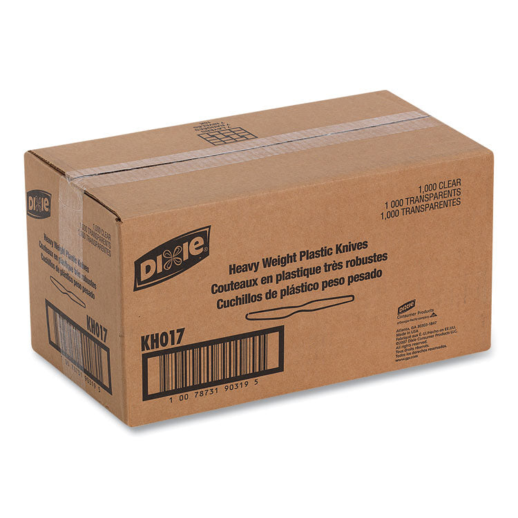 Dixie® Heavyweight Polystyrene Cutlery, Knives, Clear, 1,000/Carton (DXEKH017)