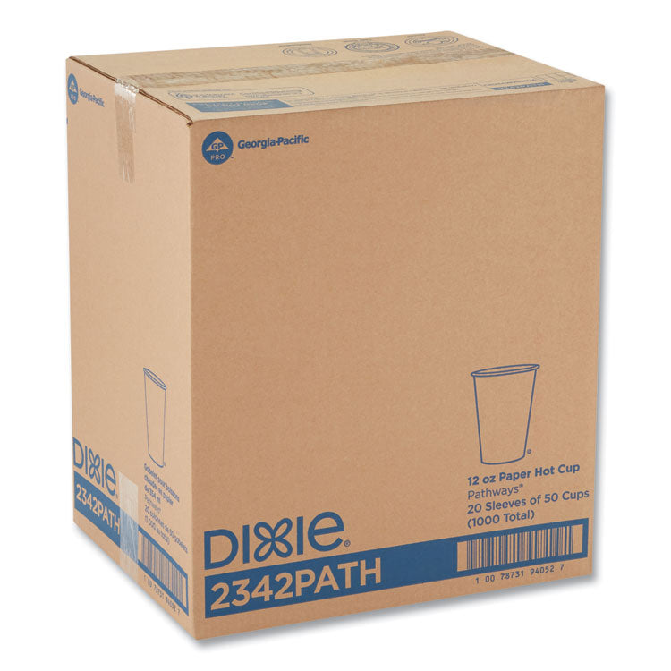 Dixie® Pathways Paper Hot Cups, 12 oz, 50/Pack (DXE2342PATHPK) Pack of 50