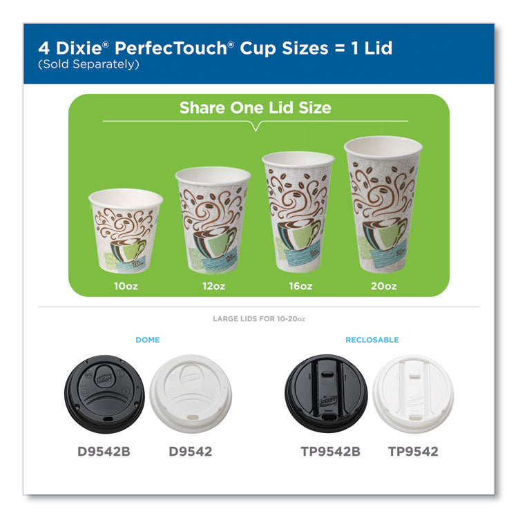 Dixie® PerfecTouch Paper Hot Cups, 16 oz, Coffee Haze Design, 50/Sleeve, 20 Sleeves/Carton (DXE5356CDCT)