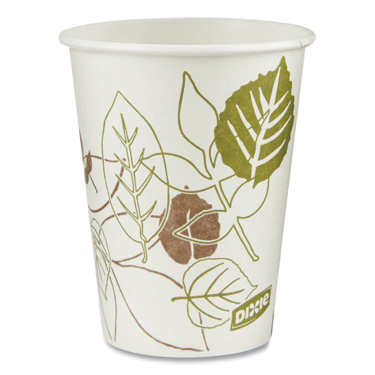 Dixie® Pathways Paper Hot Cups, 8 oz, White/Green, 50/Pack (DXE2338PATHPK) Pack of 50