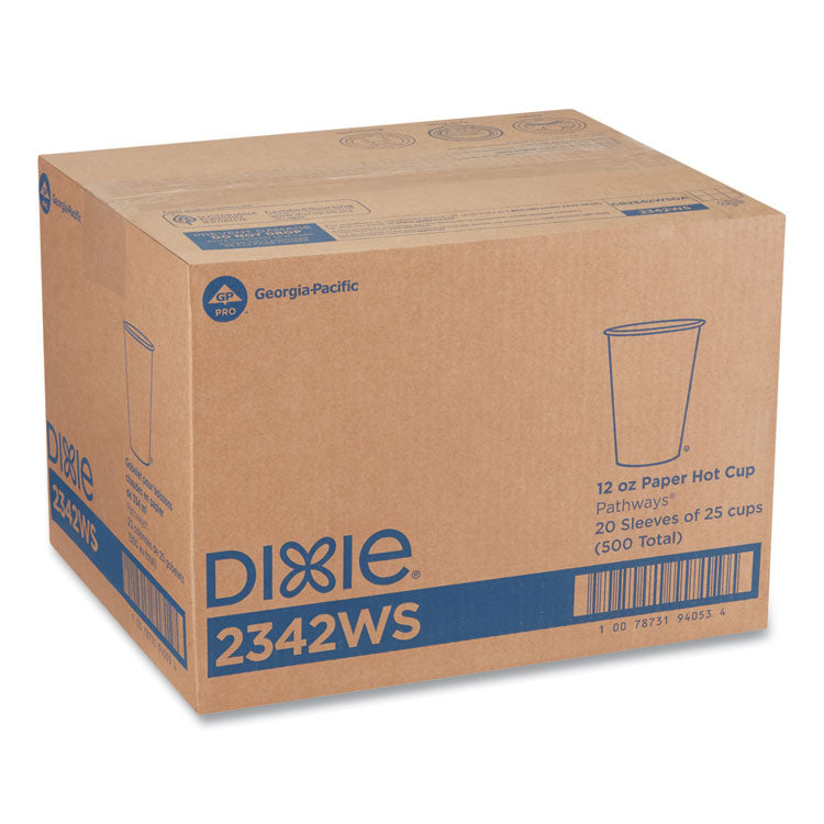 Dixie® Pathways Paper Hot Cups, 12 oz, 25/Pack (DXE2342WSPK)